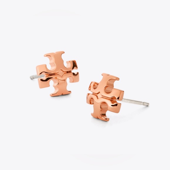 NWT Tory Burch Kira Small Stud Earrings Rose Gold - Picture 2 of 2